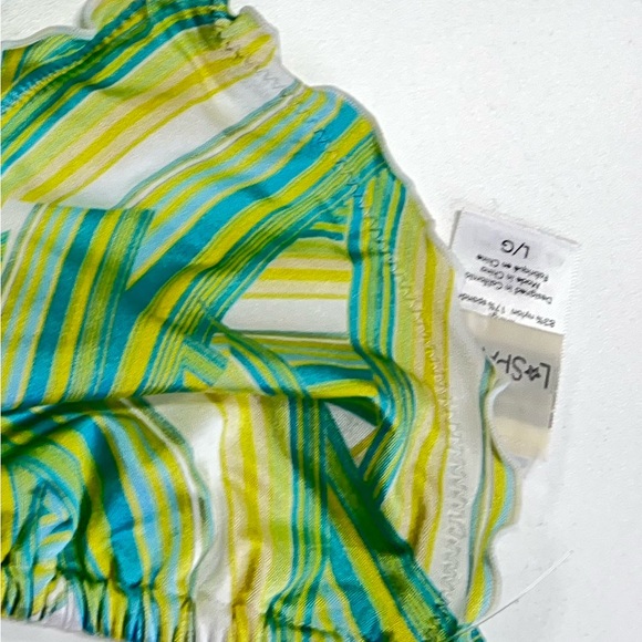 L*Space Maggie Frenchi Bikini Top Size Large NEW in Over The Rainbow Green - Picture 9 of 10